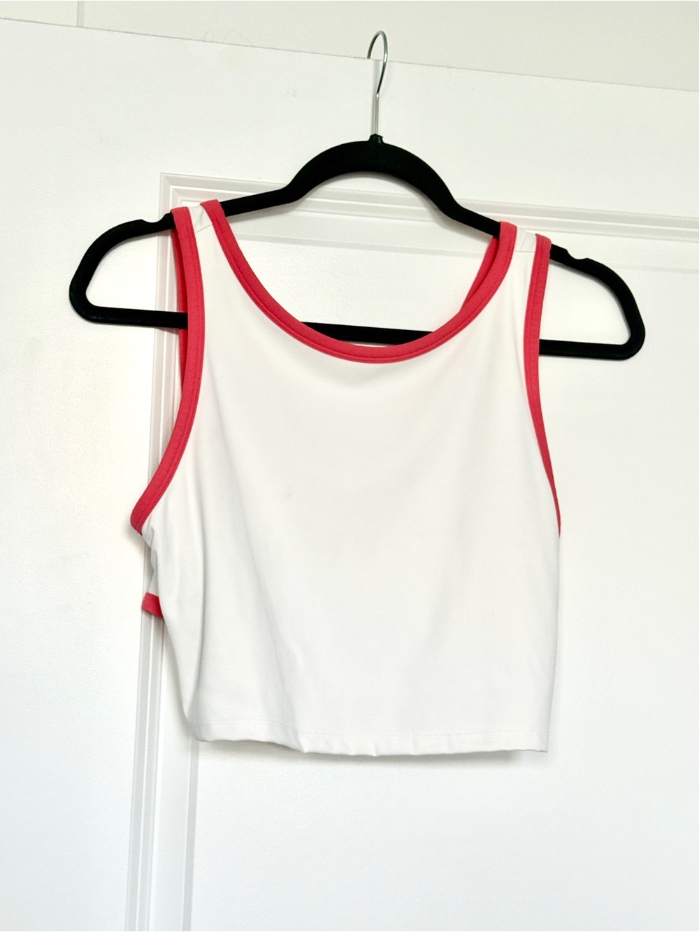 JoyLab Women’s Longline White Tank Top with Coral Trim